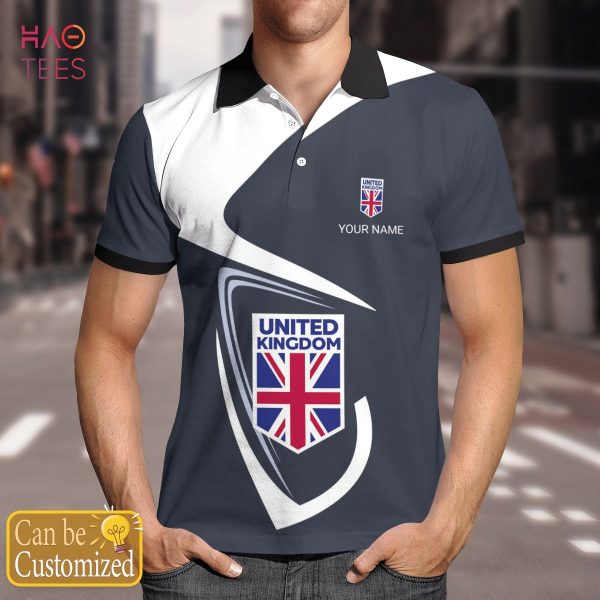 United Kingdom Nation Love Polo Shirt White For Men