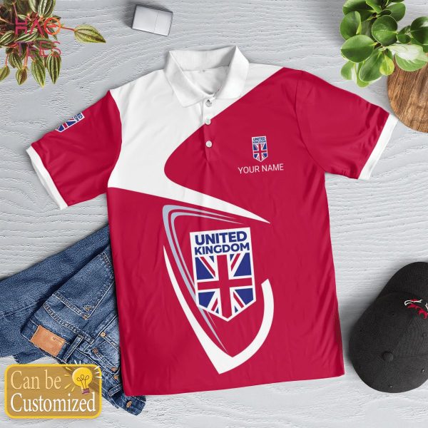 United Kingdom Nation Love Polo Shirt White For Men