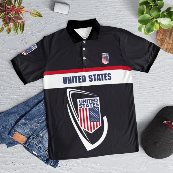 United State Love Forever Polo Shirt Black