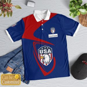 United State Nation Love Polo Shirt White For Men