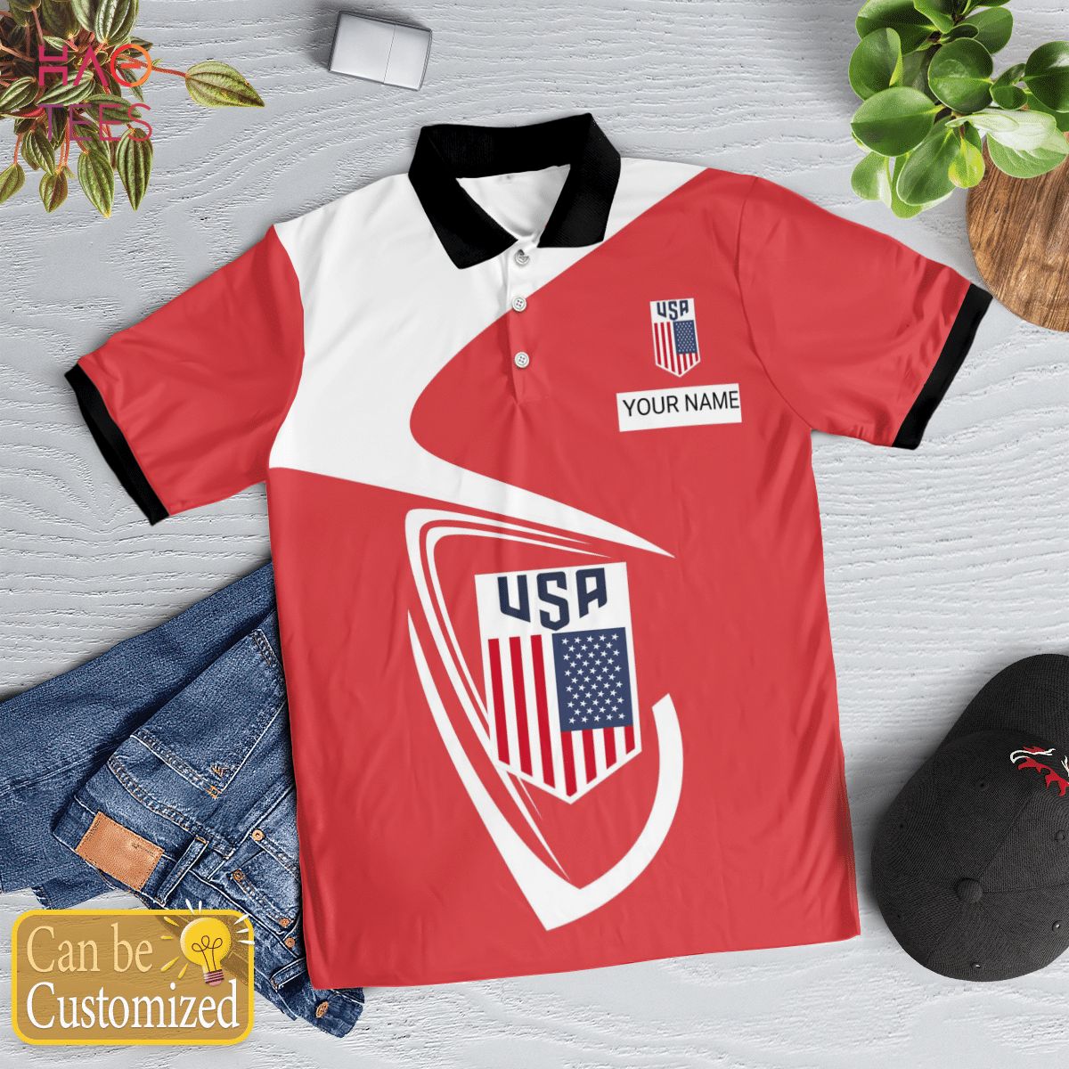 United State World Cup 2022 Polo Shirt Black