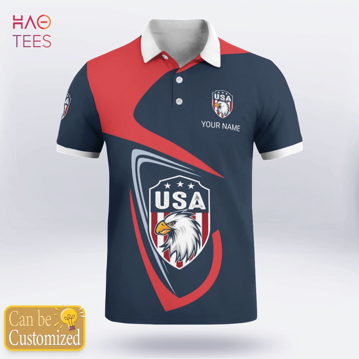 Usa Eagle Love Polo Shirt White For Men Usa Eagle Love Polo Shirt White For Men
