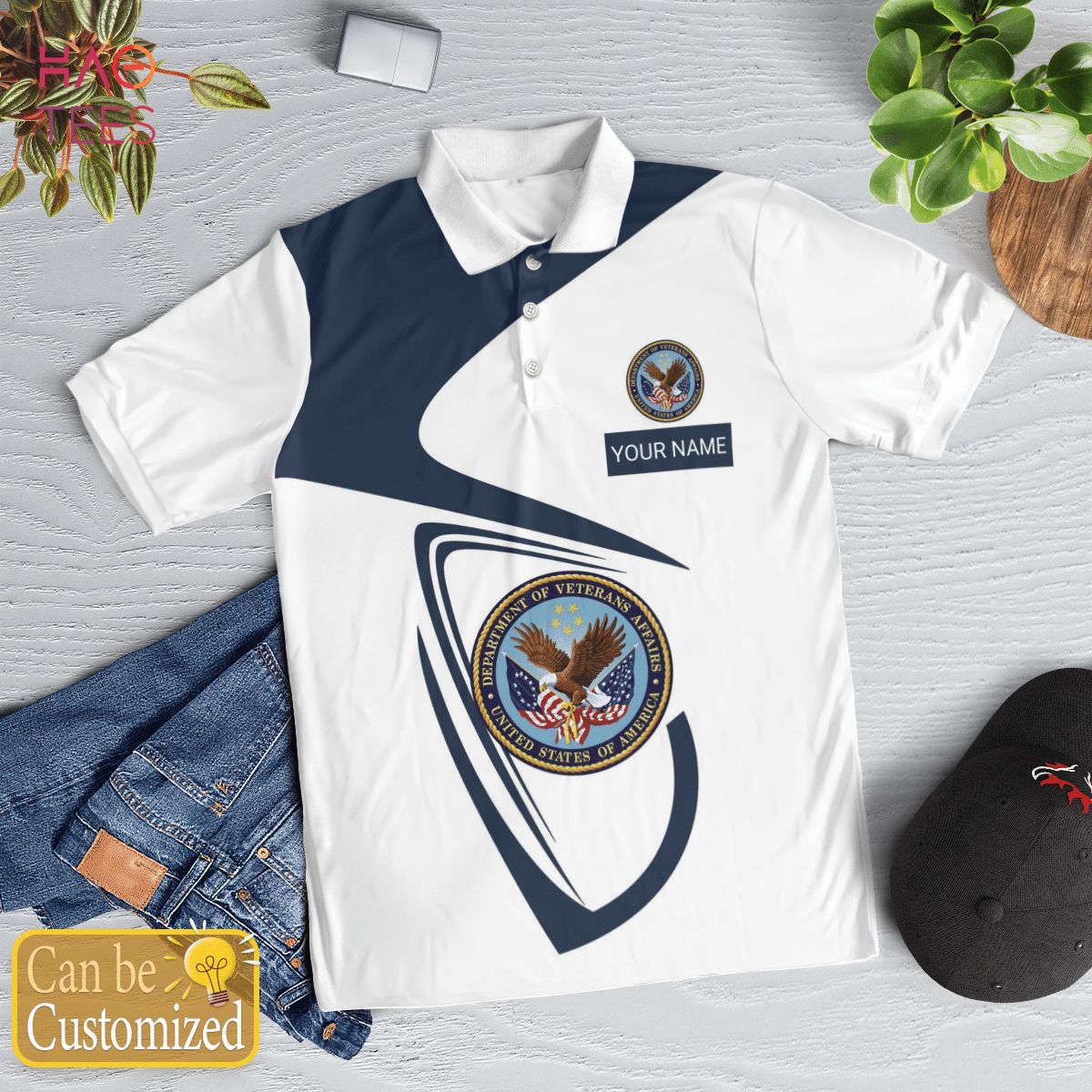 Veteran United State Polo Shirt White