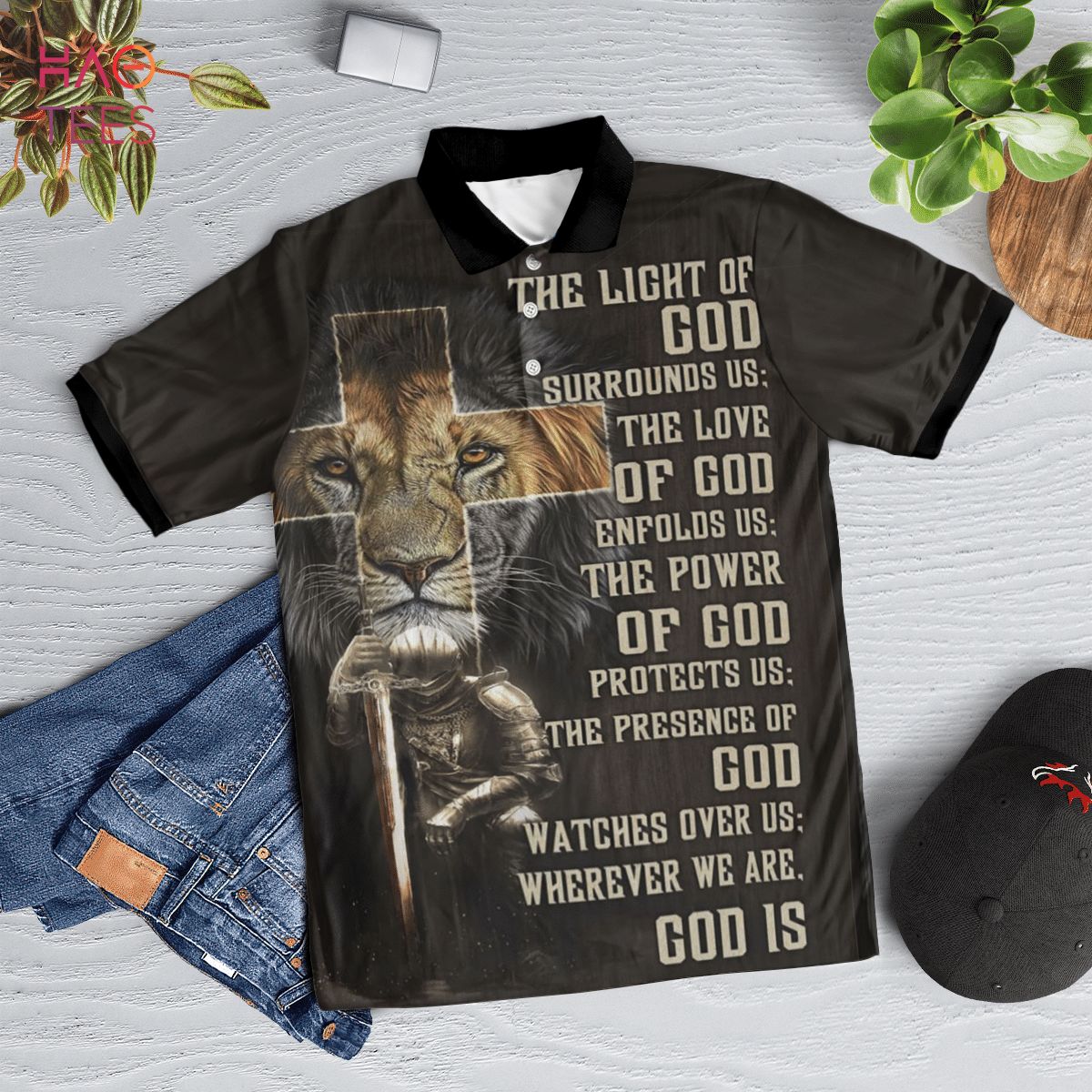 Warrior Lion Of Judah Polo Shirt Black
