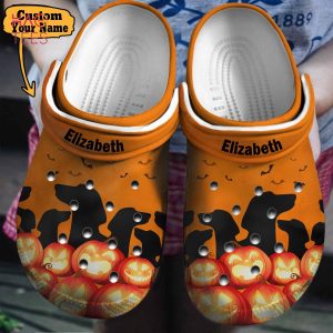 Dachshund Halloween Personalized Clogs Shoes, Best Gifts For Dachshund Lovers