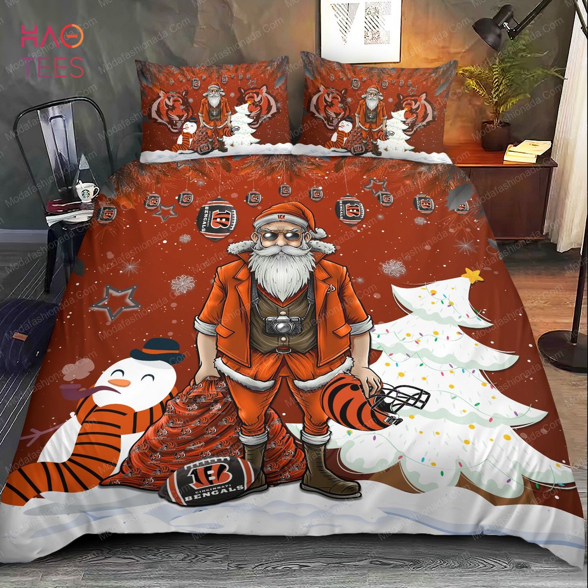 Cincinnati Bengals Christmas Santa Claus Bedding Sets Cincinnati Bengals Christmas Santa Claus Bedding Sets