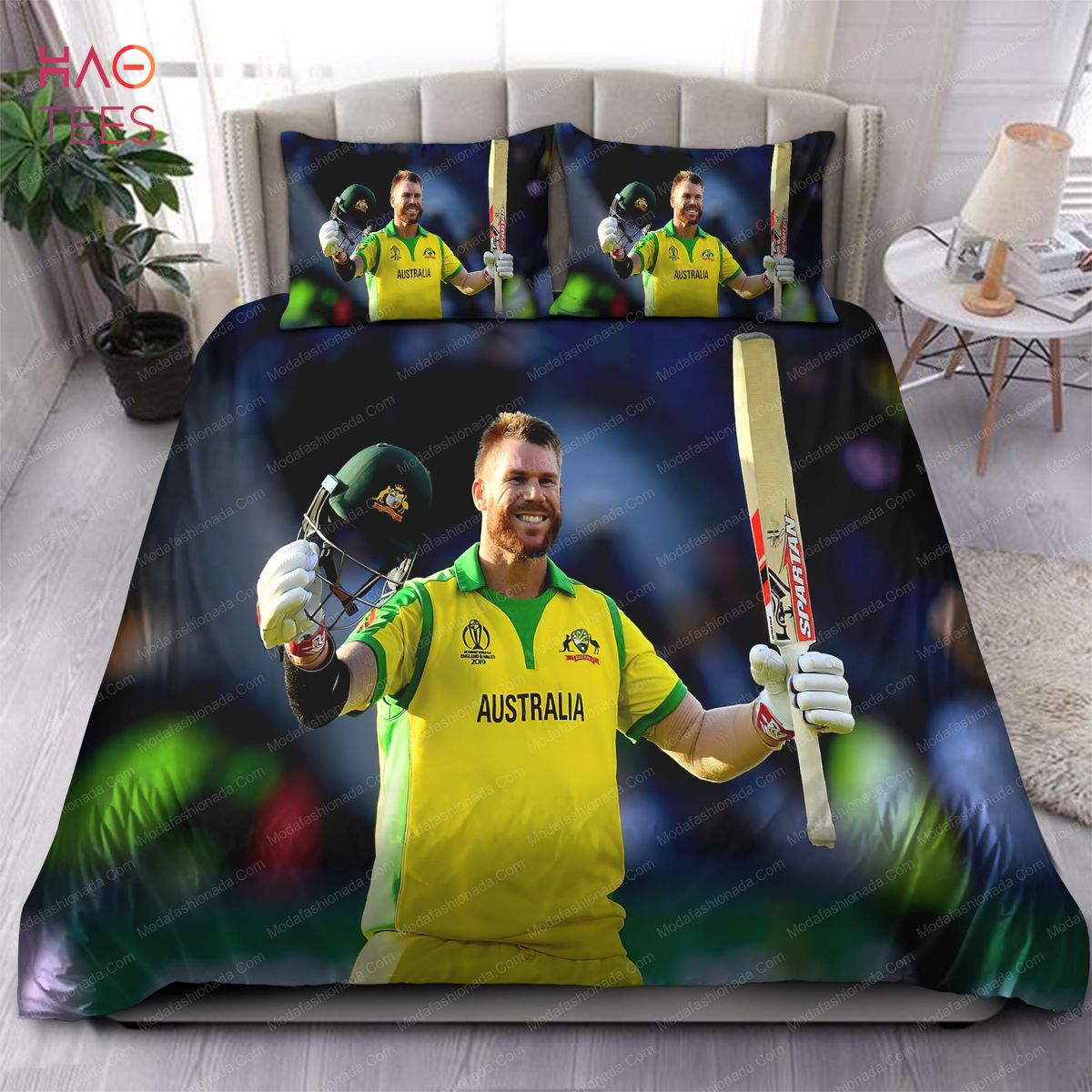 David Warner Of Australia ICC Cricket World Cup 2019 Bedding Sets David Warner Of Australia ICC Cricket World Cup 2019 Bedding Sets