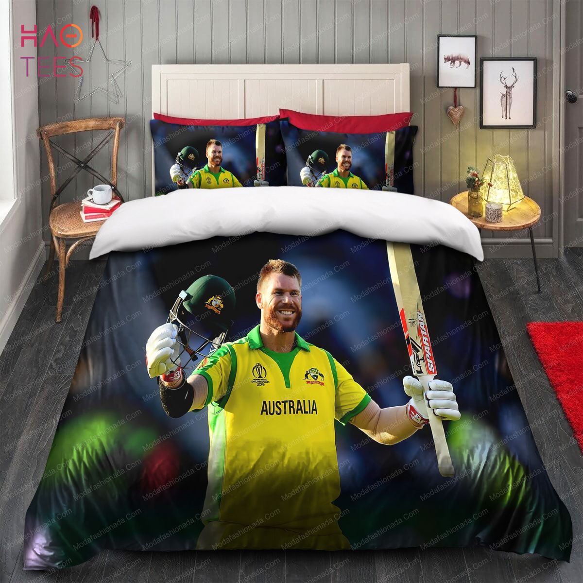 David Warner Of Australia ICC Cricket World Cup 2019 Bedding Sets David Warner Of Australia ICC Cricket World Cup 2019 Bedding Sets