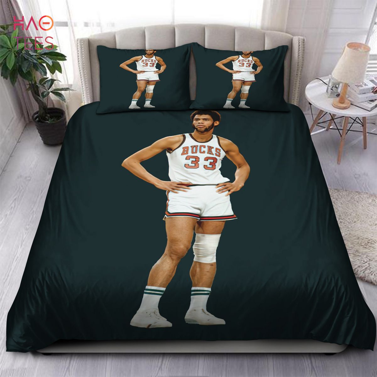 HOT Legend Kareem Abdul-Jabbar Milwaukee Bucks NBA Bedding Sets