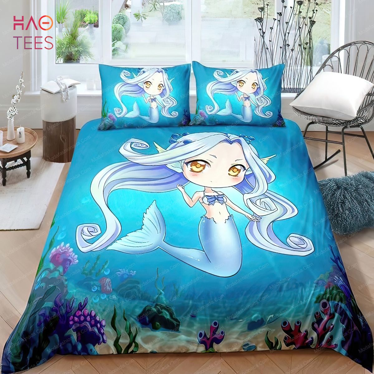 Mermaid Silhouette Of Aquatic Girl Bedding Sets Mermaid Silhouette Of Aquatic Girl Bedding Sets