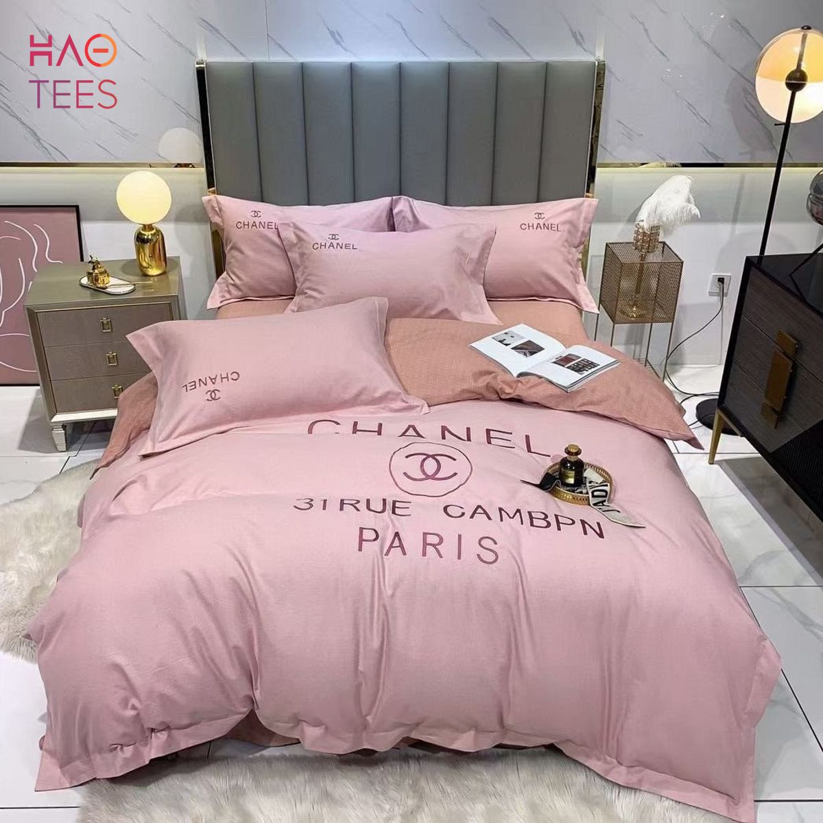 SALE] Louis Vuitton Beige Light Pink Luxury Brand Premium Bedding Set Duvet  Cover Home Decor