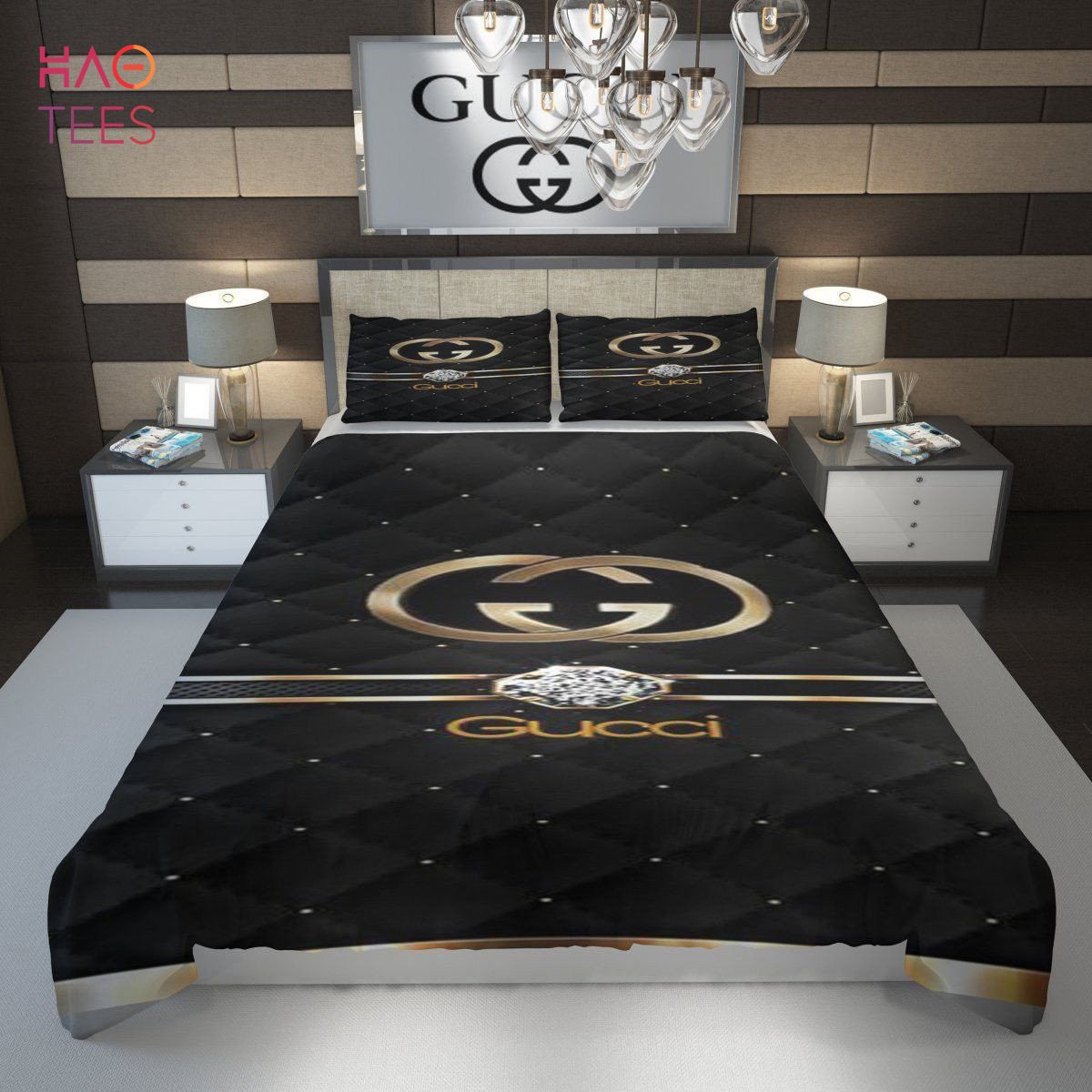 Diamond Italian Luxury Brand Inspired 3D Personalized Customized Bedding Sets