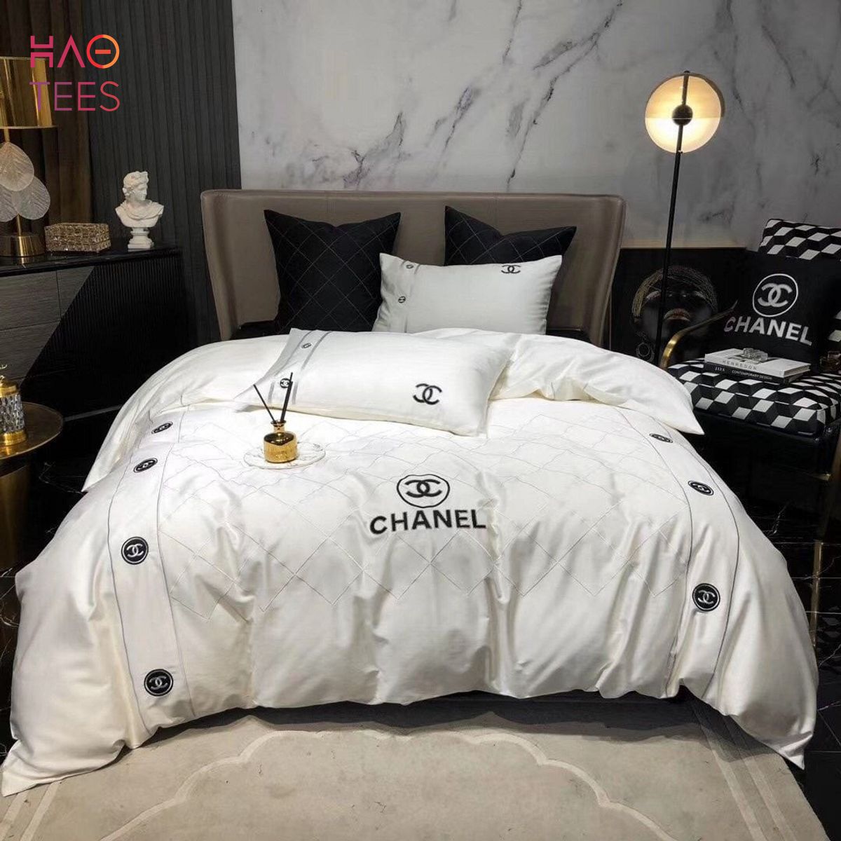 HOT Chanel Mix White Luxury Color Bedding Sets Limited Edition