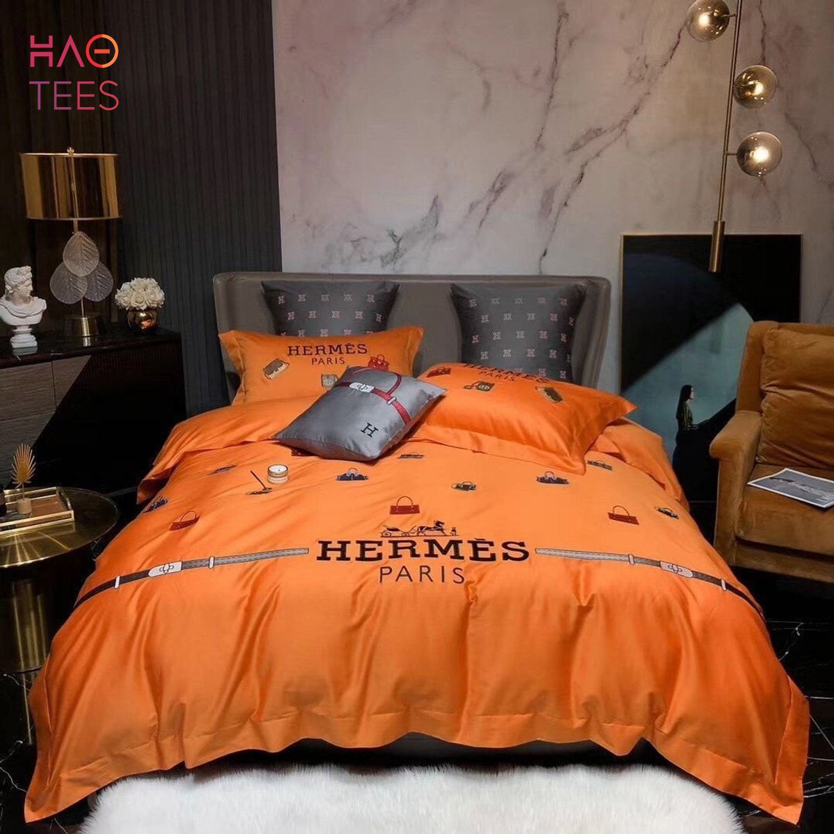 HOT Hermes French Limited Edition Orange Bedding Sets