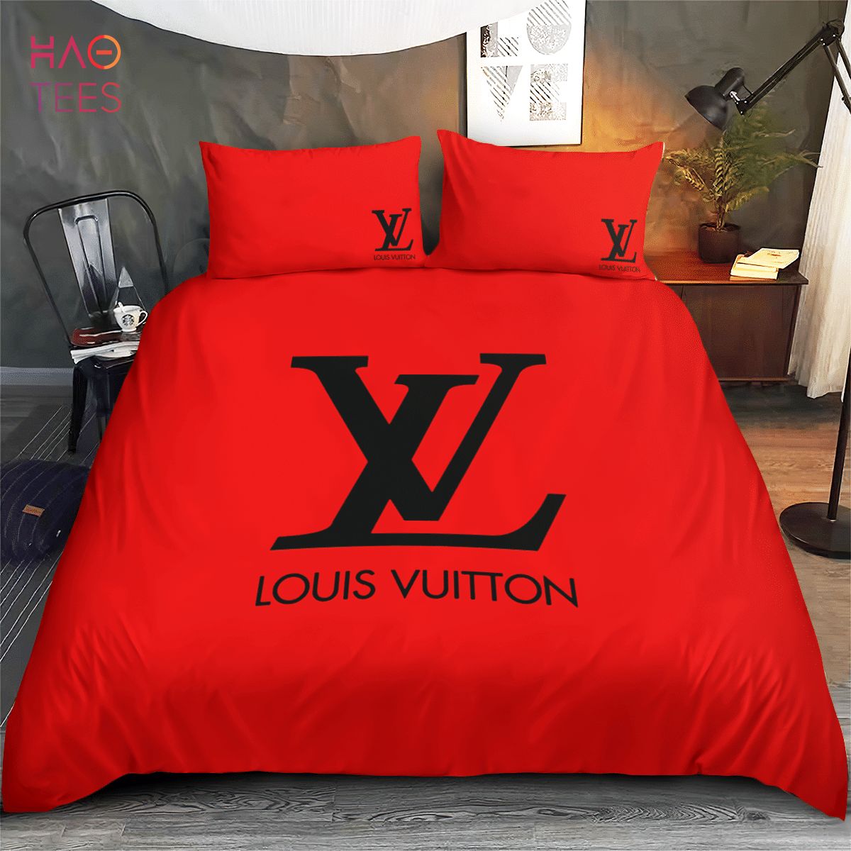 HOT Louis Vuitton Red Luxury Brand Bedding Sets Limited Edition