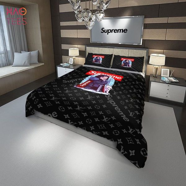 HOT LV Supreme French Limited Edition Black Bedding Sets