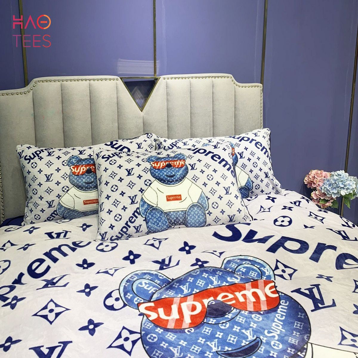 Hot Louis Vuitton Blue Luxury Brand Bedding Sets Limited Edition
