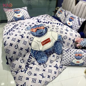 Louis Vuitton Supreme bear bedding set