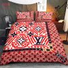 LV Red And White Luxury Brand Bedding Sets Limited Edition