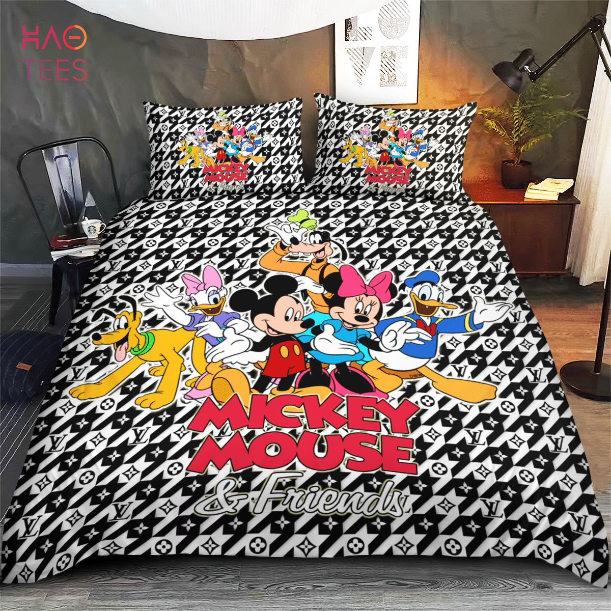 Mickey Mouse LV Luxury Brand Bedding Sets
