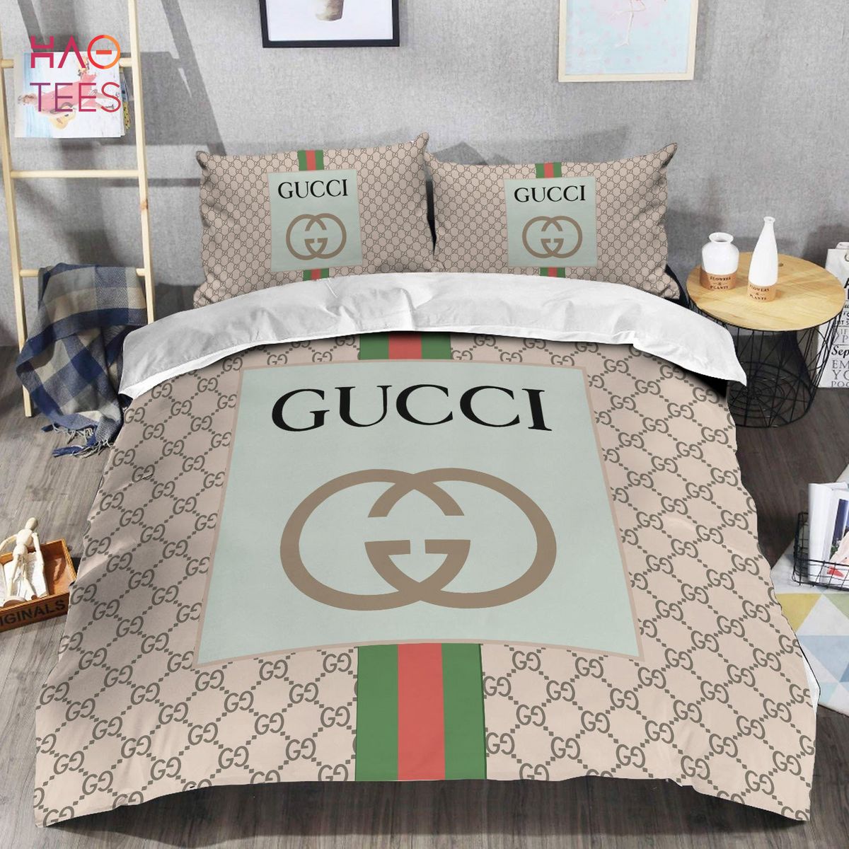 NEW Gucci Luxury Brand Bedding Sets POD Design