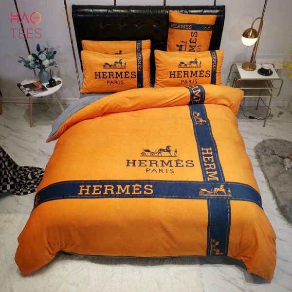 NEW Hermes Orange Luxury Brand Bedding Sets POD Design