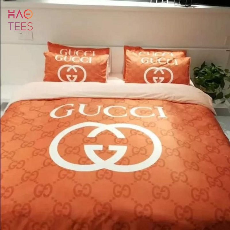 Quality Fashion Comfortable Louis Vuitton X Supreme Gucci Design Real Silk  4 Pieces Bedding Set Bed Sheet Quilt Cover