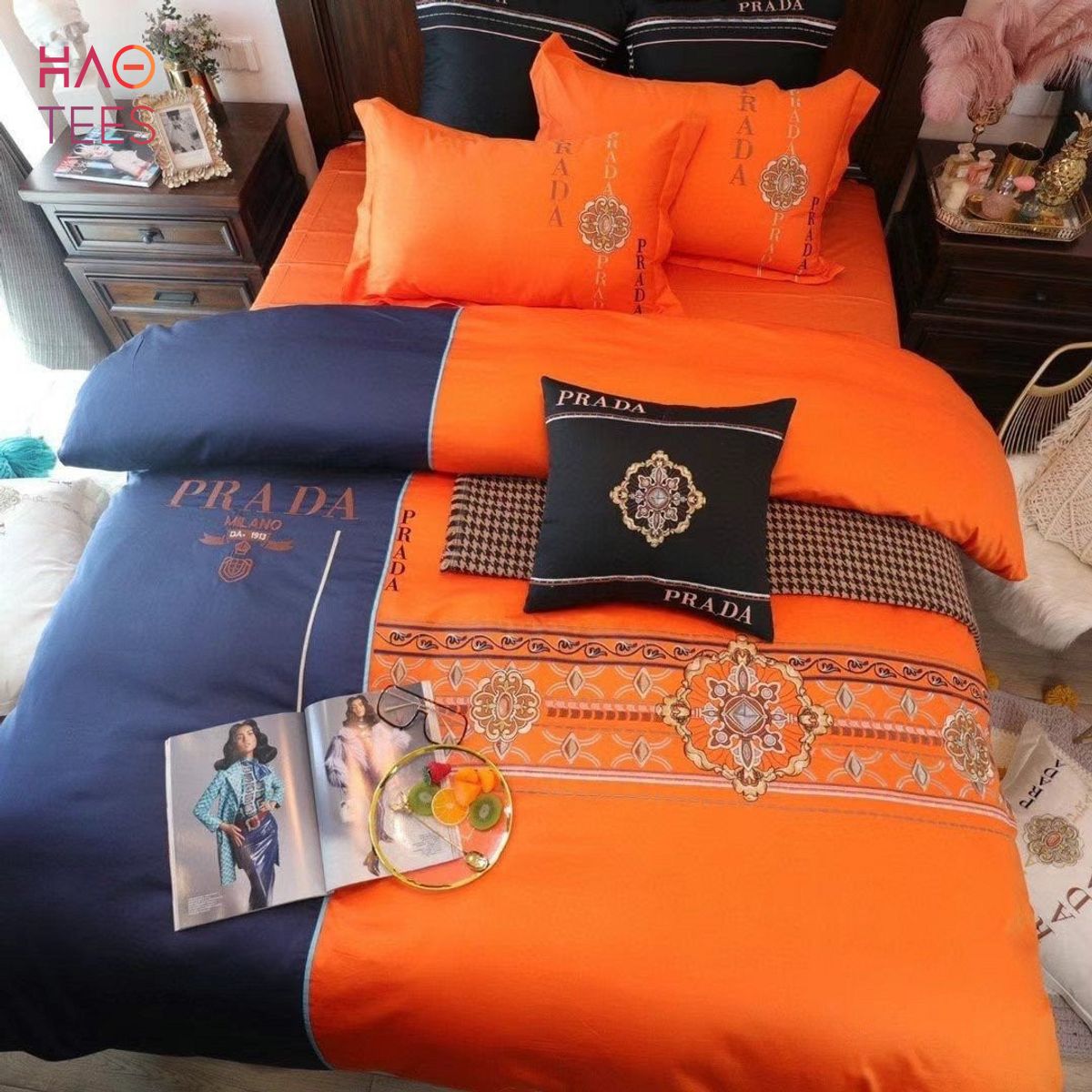 Prada Luxury Brand Inspired 3D Personalized Customized Bedding Sets