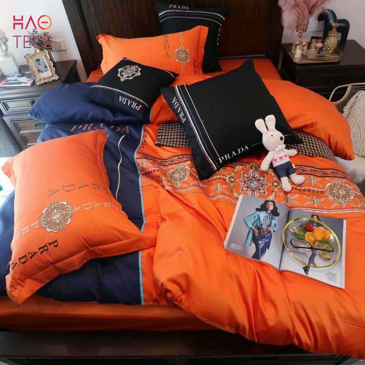 Prada Luxury Brand Inspired 3D Personalized Customized Bedding Sets