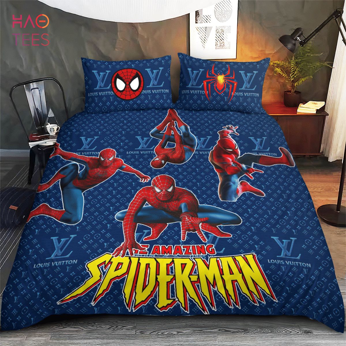 Spider Man LV Luxury Brand Bedding Sets Limited Edition