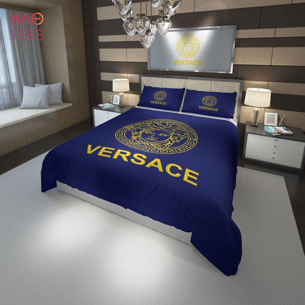 Versace Mix Blue Luxury Color Bedding Sets Limited Edition