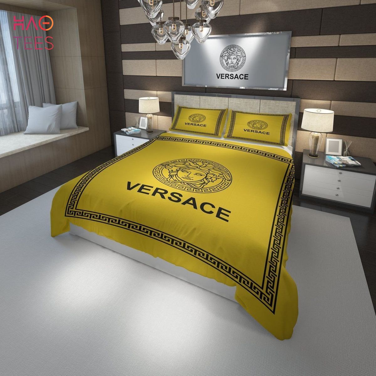 Versace Mix Gold Luxury Color 3D Customized Bedding Sets