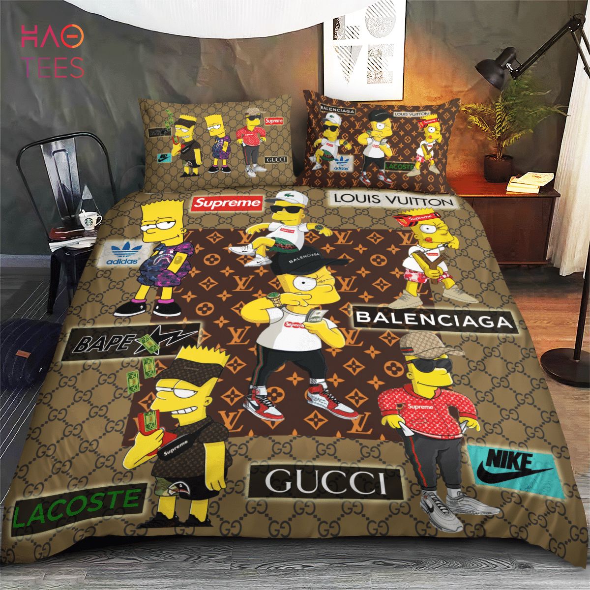 Buy Gucci Louis Vuitton Symbol Bedding Sets Bed Sets Bedroom Sets Comforter  Sets Duvet Cover Bedspread