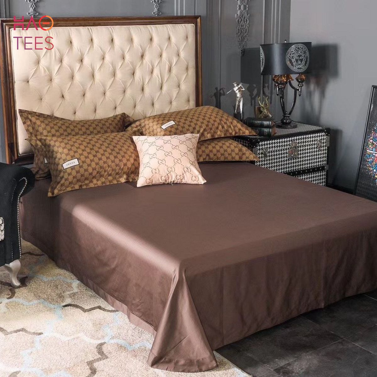 [BEST] Gucci Brown Luxury Brand Bedding Sets All Over Printed Luxury Store