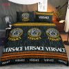 [BEST] Versace Logo Golden 3D Personalized Customized Bedding Sets