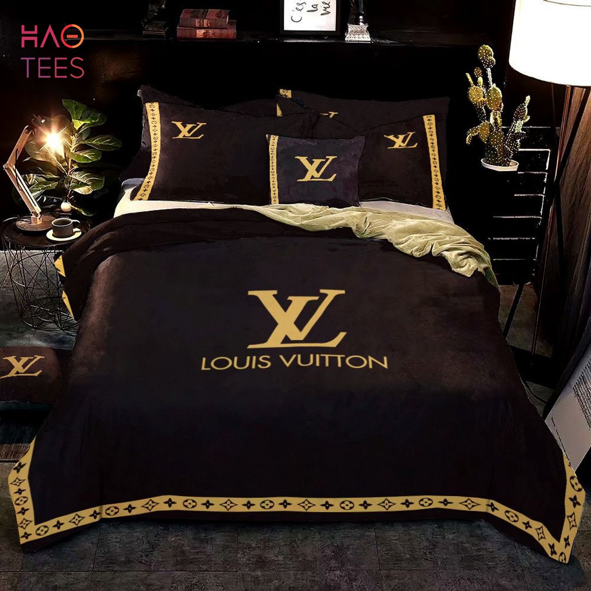 HOT] LV Black Luxury Brand Bedding Sets Limited Edition