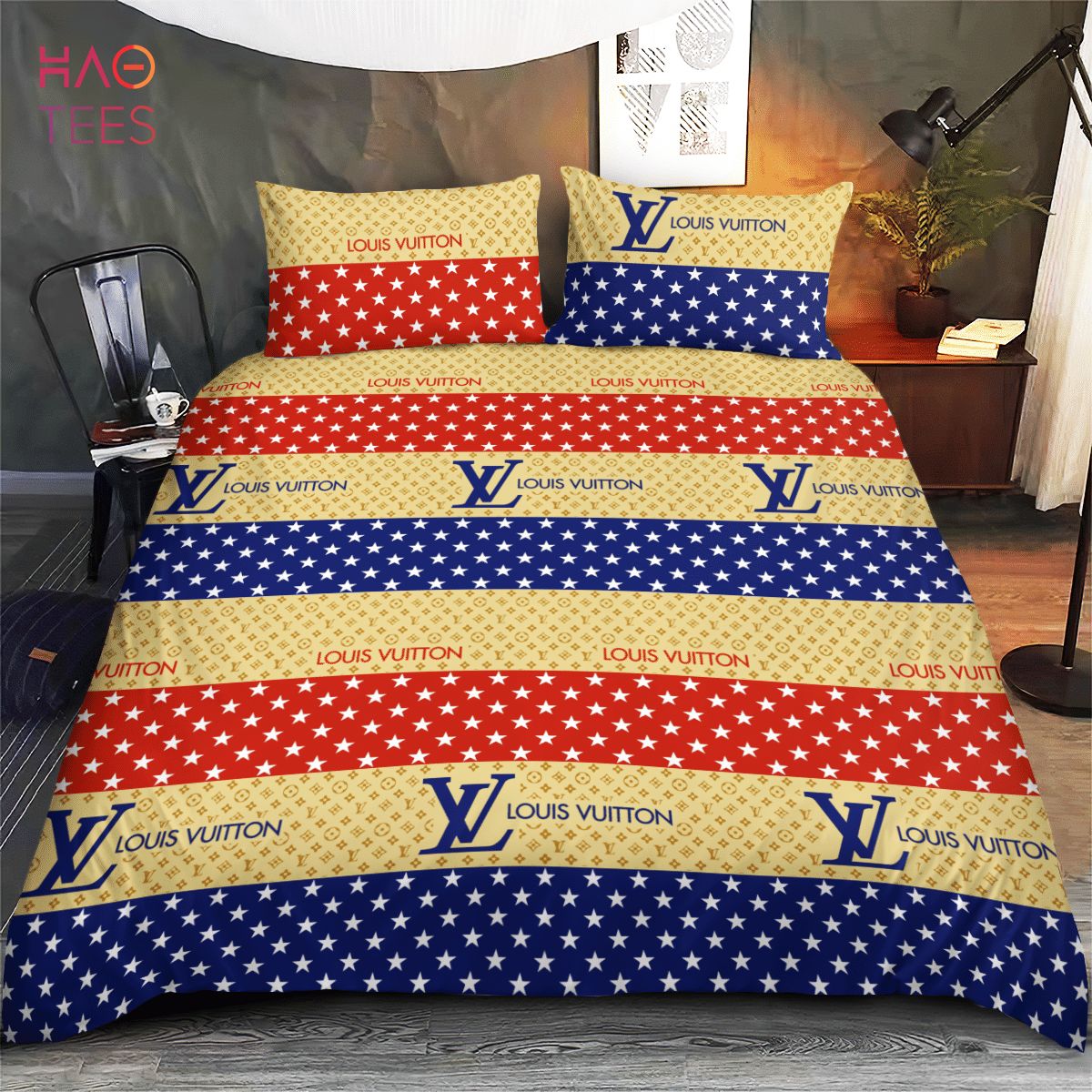 [HOT] LV Yellow Mix Color Bedding Sets Limited Edition Luxury Store