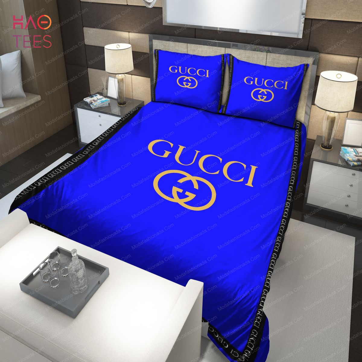 Blue Gucci Bedding Sets Luxury Store