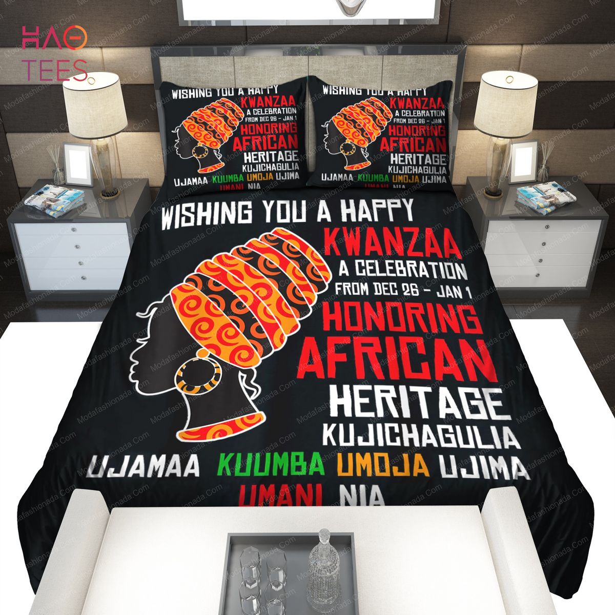 Happy Kwanzaa African Woman Seven Principles Bedding Sets