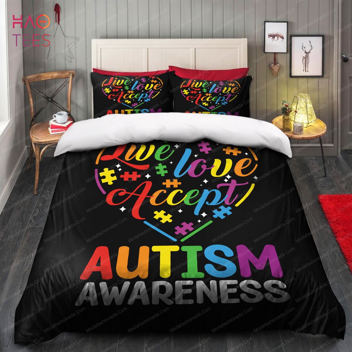 Live Love Accept Autism Awareness Bedding Sets