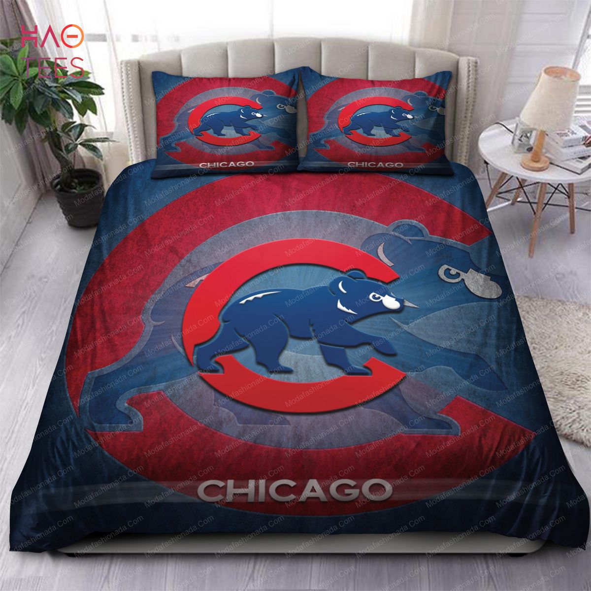 Logo Chicago Cubs MLB Bedding Sets