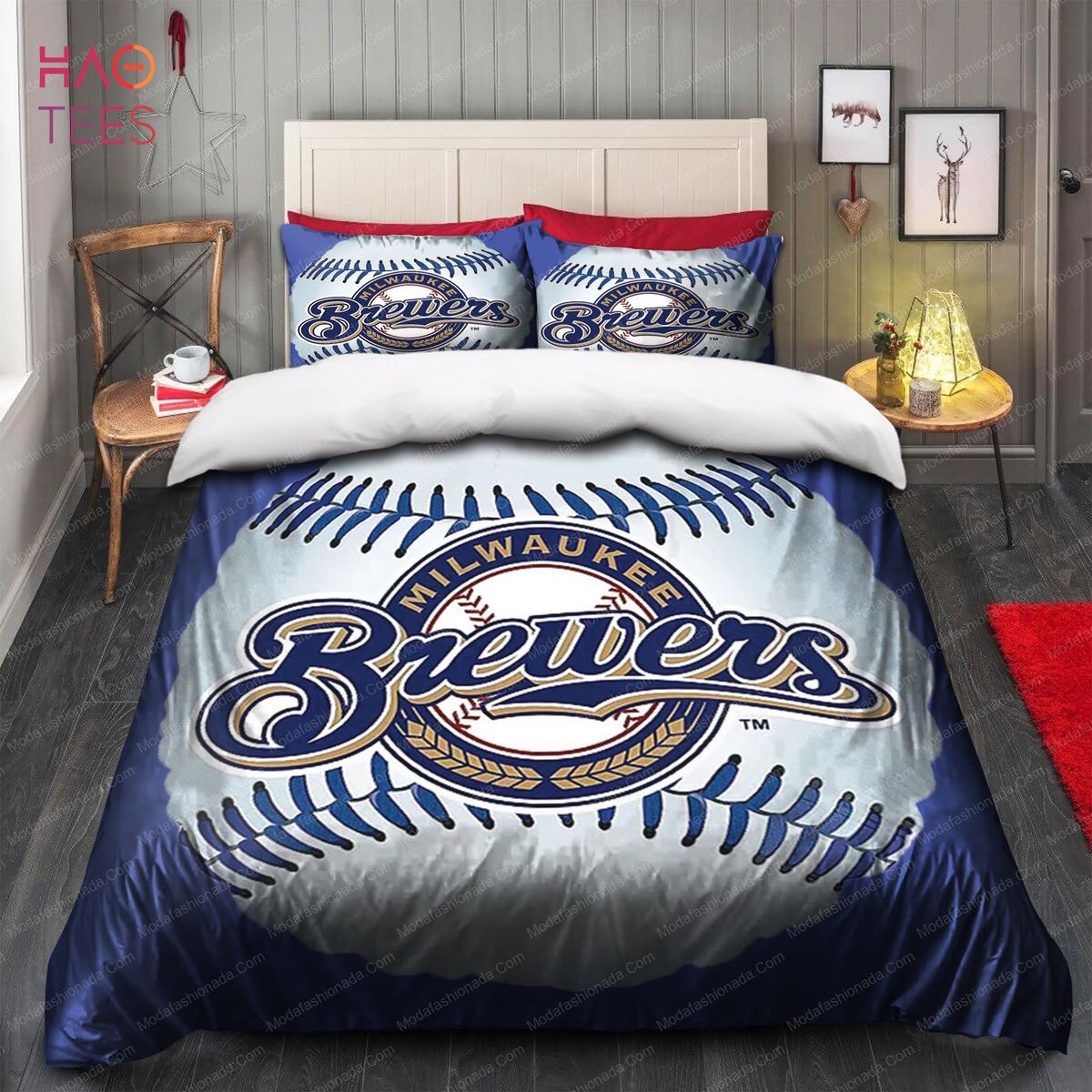 Logo Milwaukee Brewers MLB Luxury Bedding Sets