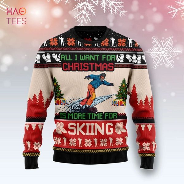 All I Want For Christmas Is Skiing Ugly Christmas Sweater