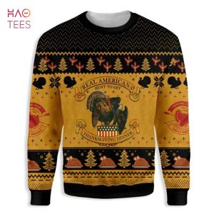 Americans Turkey Hunting Thanksgiving Ugly Christmas Sweater