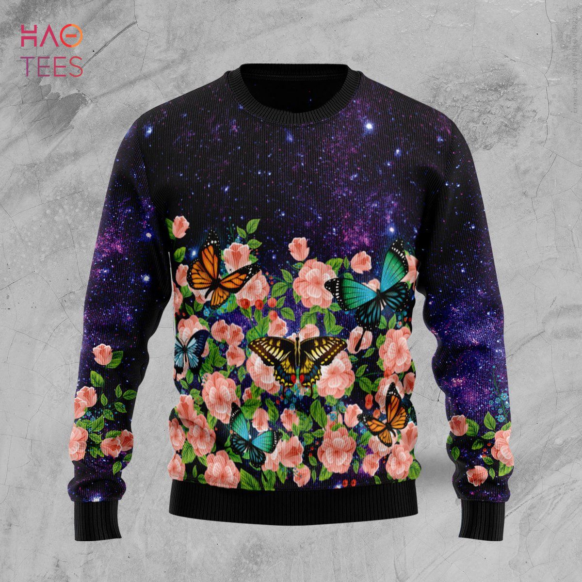 Butterfly Flowers Ugly Christmas Sweater Butterfly Flowers Ugly Christmas Sweater