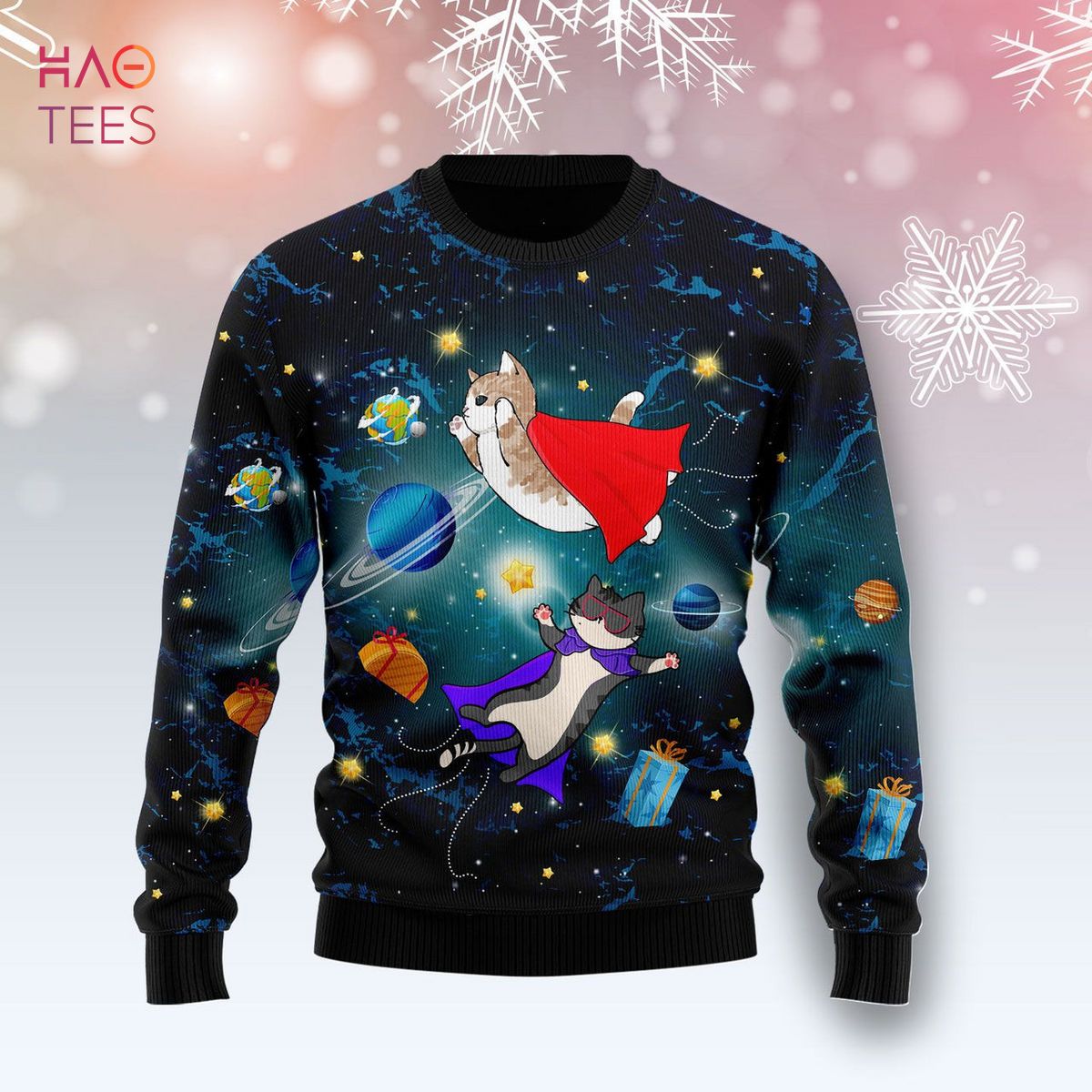 Cat Galaxy Ugly Christmas Sweater
