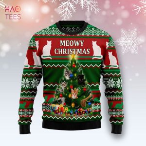 Cat Meowy Ugly Christmas Sweater