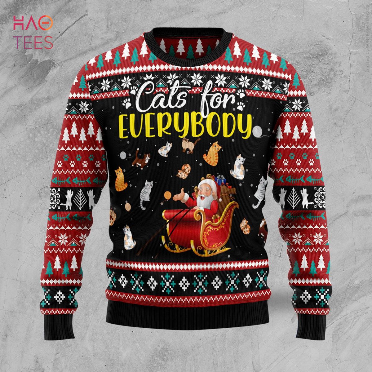 Cats For Everybody Ugly Christmas Sweater Cats For Everybody Ugly Christmas Sweater