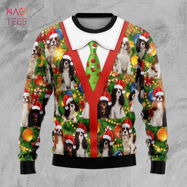 Cavalier King Charles Spaniel Pine Ugly Christmas Sweater