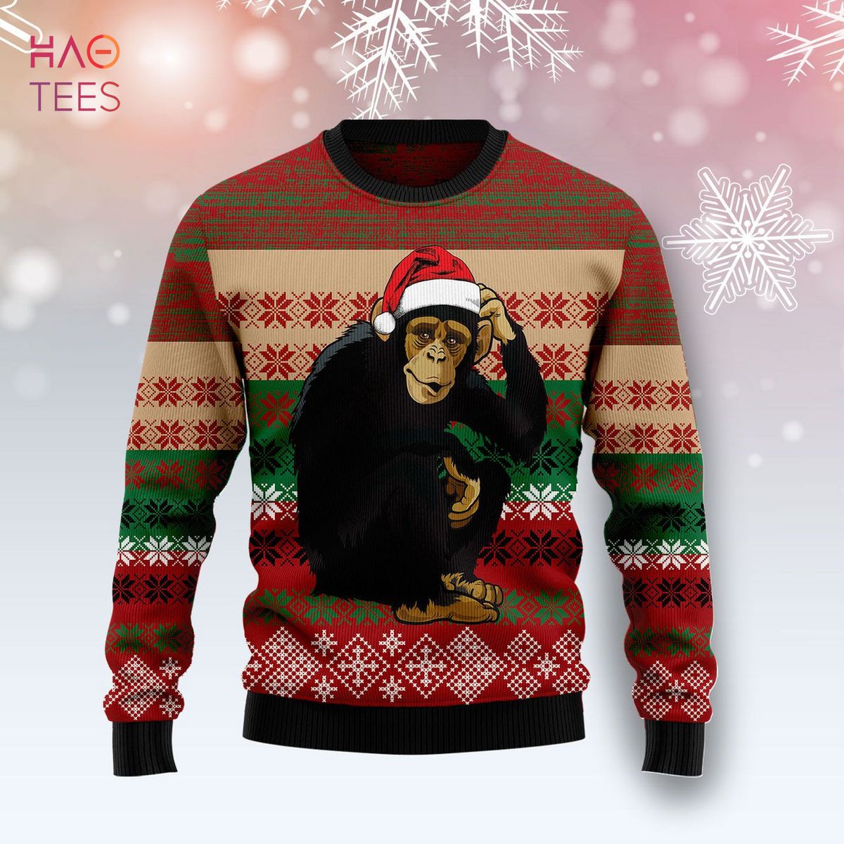 Chimpanzee Ugly Christmas Sweater Chimpanzee Ugly Christmas Sweater